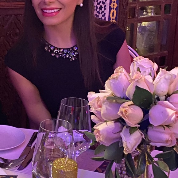 Ted Baker midi length black embellished neck dress - Picture 2 of 5